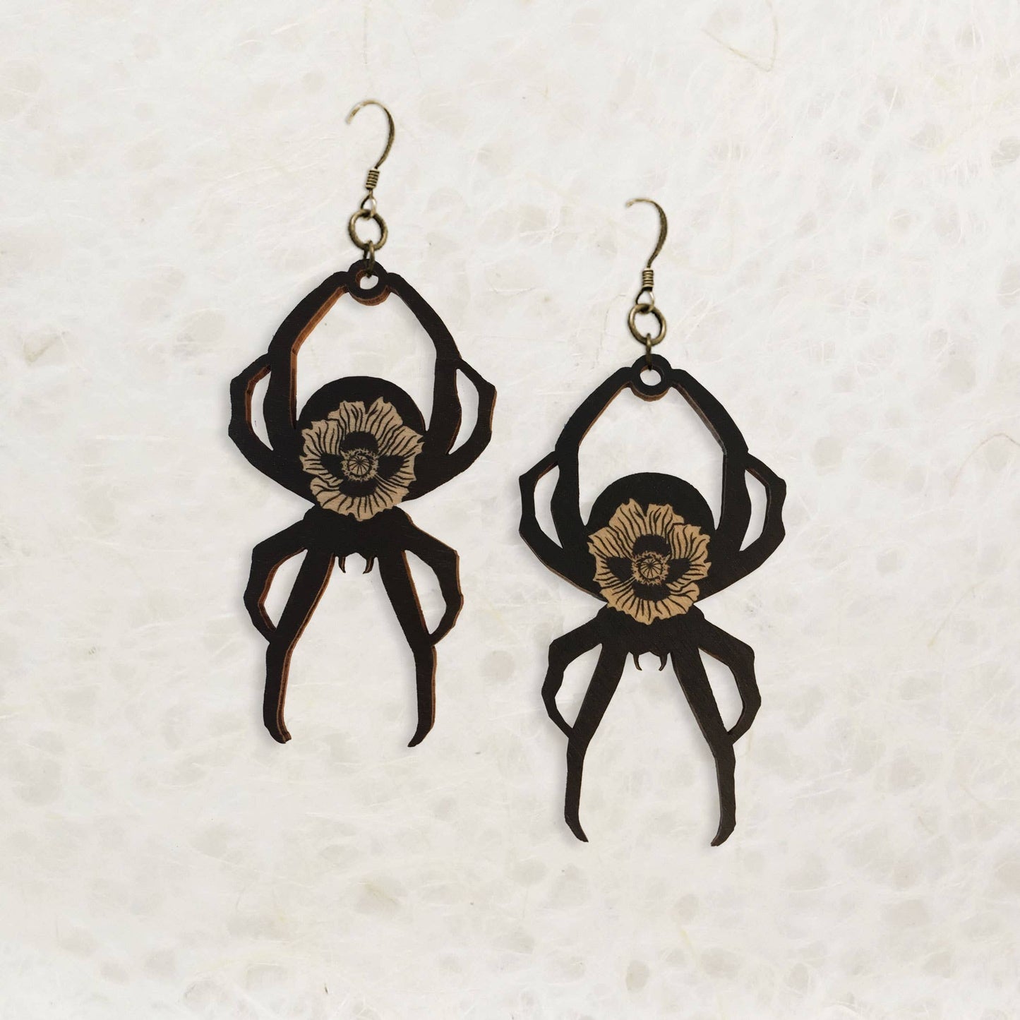 Spider Wooden Earrings