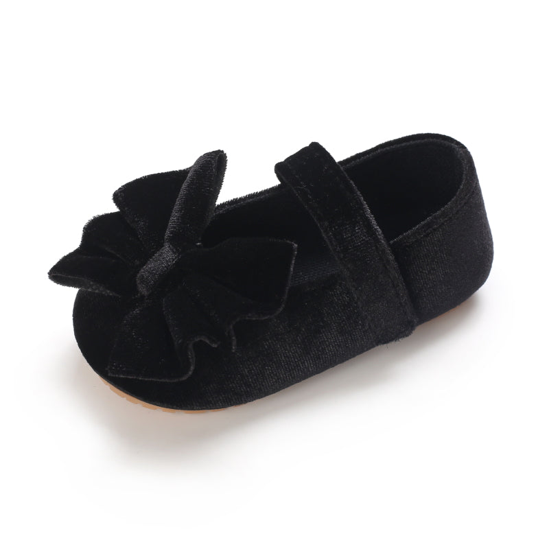 Chaussures à nœuds en velours noir (bébés)