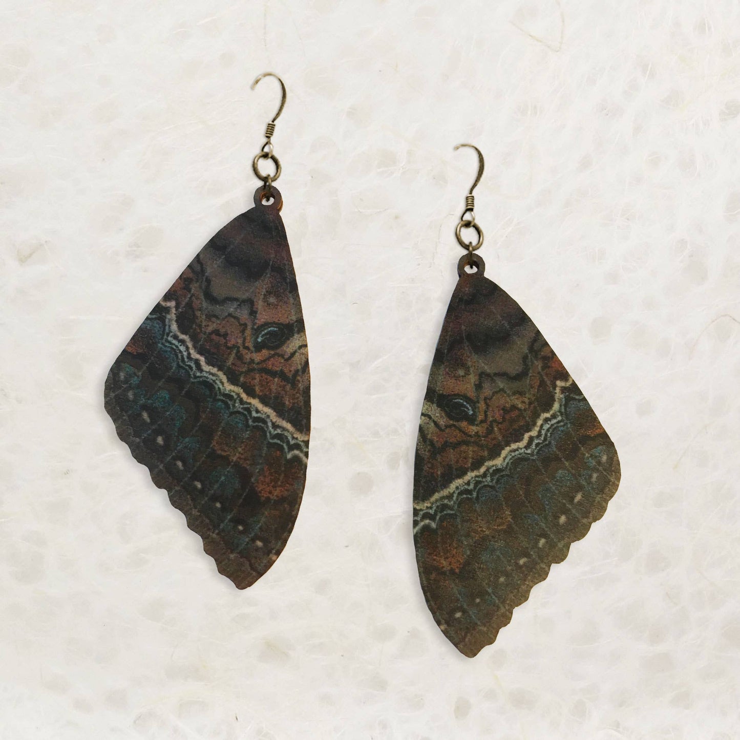 Black Witch Moth Wooden Earrings