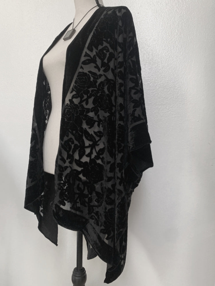 Velvet Mourning Shawl Cardigan